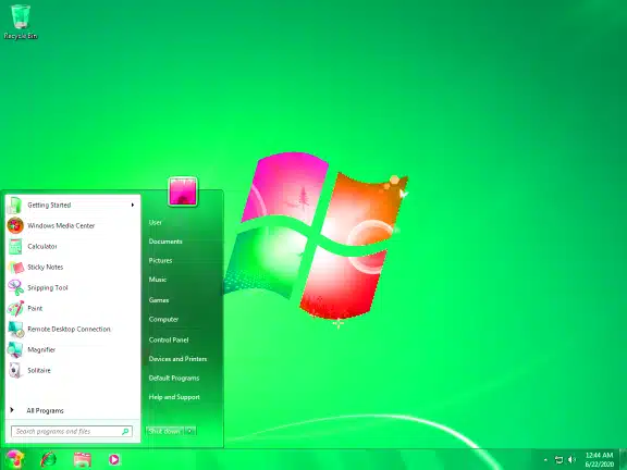 Windows 7 working pic